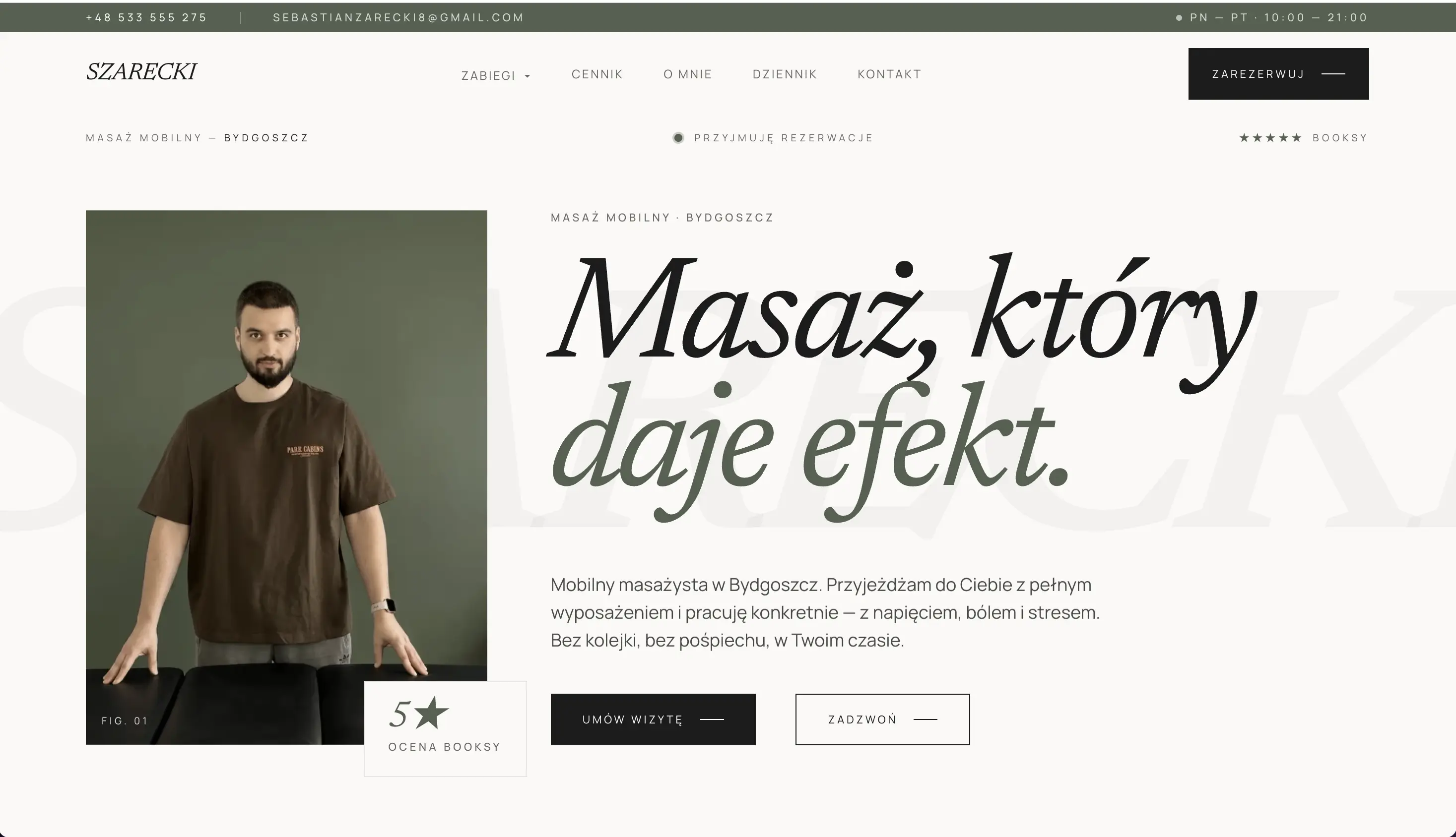 masazszarecki.pl, a SoraWeb Studio project